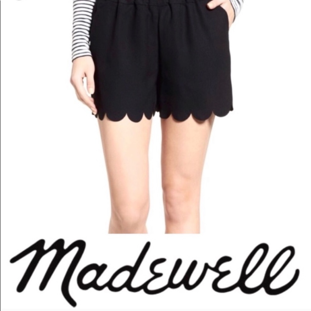 Madewell Black Scallop Hem Shorts